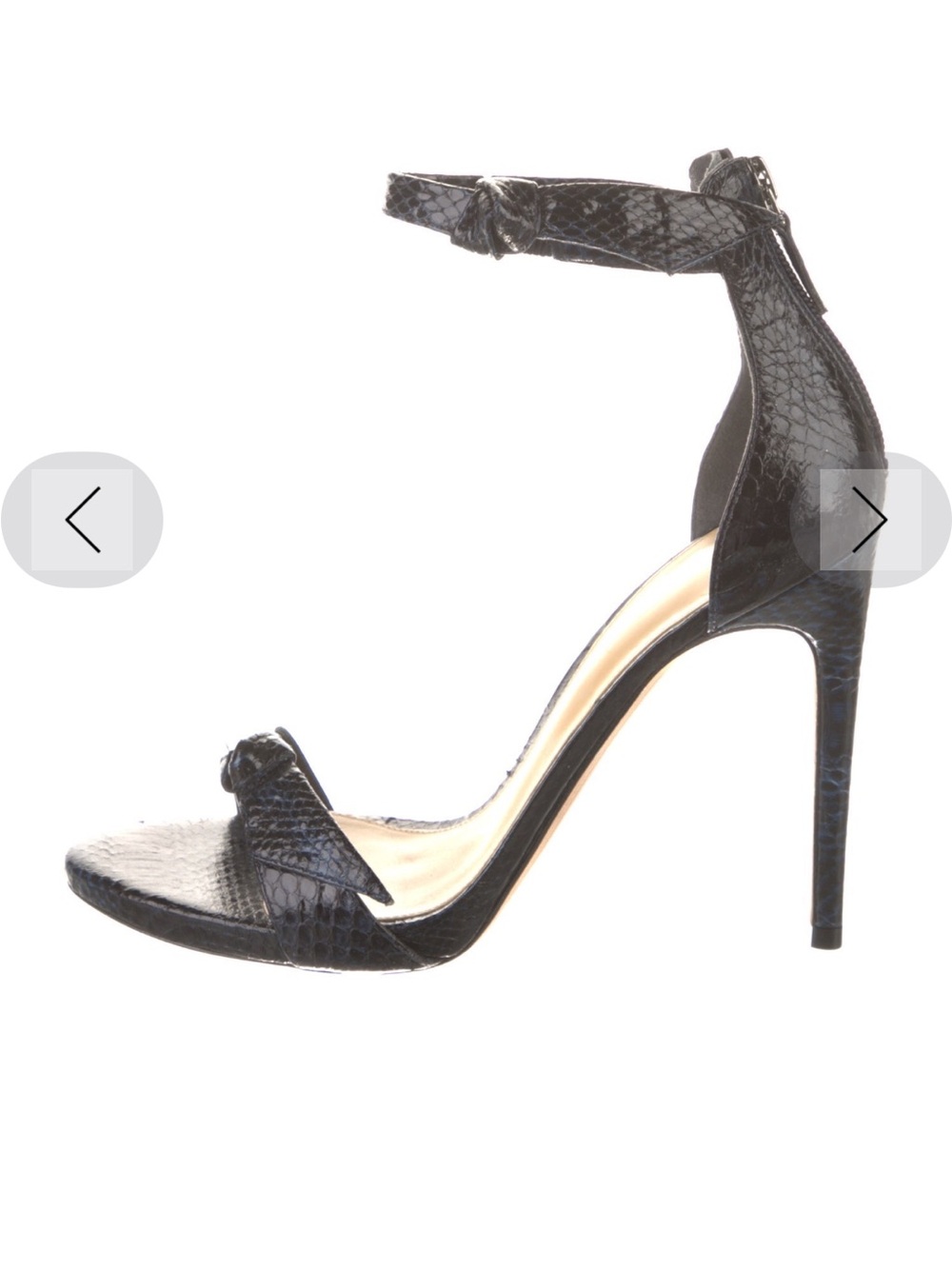Alexandre Birman Black Leather Animal Print Ankle-Strap Heels